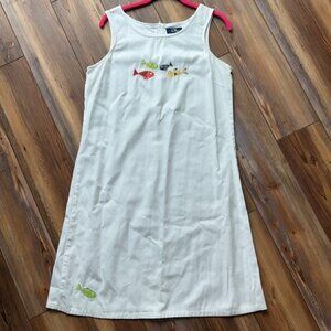 Sleeveless Fish Embroidered Dress